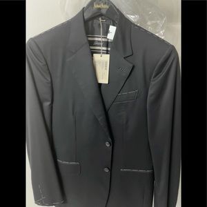 NWT Brioni Suit Black solid   Size 40 (50 eu)